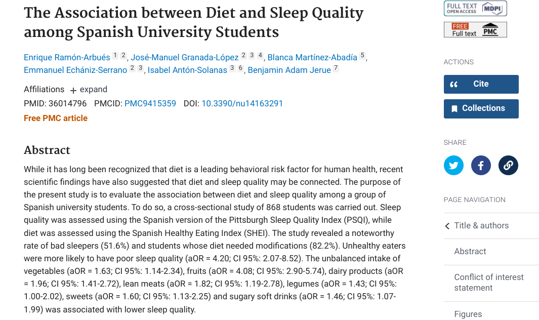 Descobertas científicas recentes revelam o impacto da dieta no sono